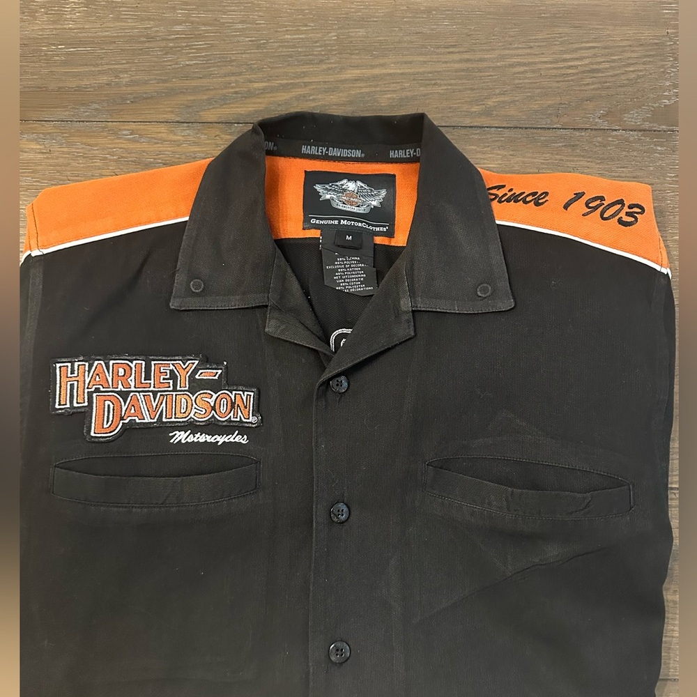 Harley Davidson Short‎ Sleeve Button Up Shirt Size M Nice Shirt